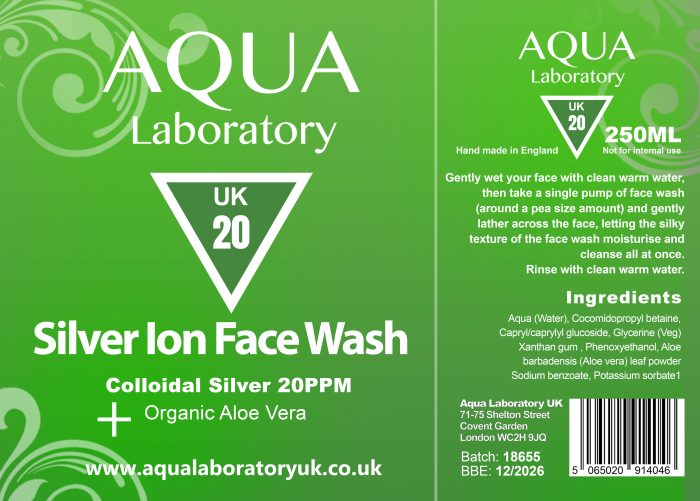 Aqua Laboratory UK 1X 250ML Silver Ion Face Wash